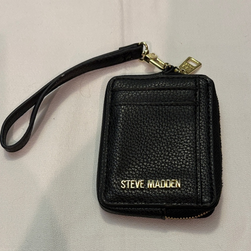 Steve Madden Black Textured Wristlet